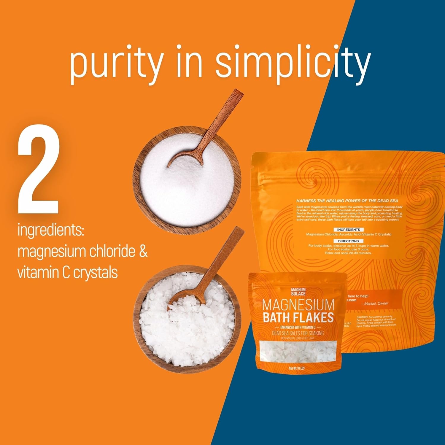 Magnesium Flakes and Nighttime Magnesium Cream with added Vitamin C - Ultimate Relaxation Bundle - Espot.com.au