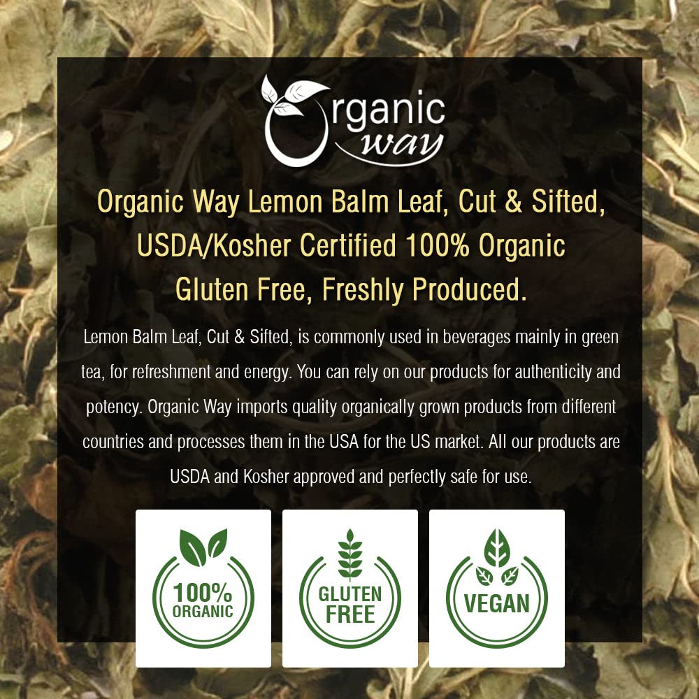 organic-lemon-balm-leaf-cut-sifted-herbal-tea---usda-certified-vegan-non-gmo-kosher-gluten-free-origin-albania---14lbs-4oz-4