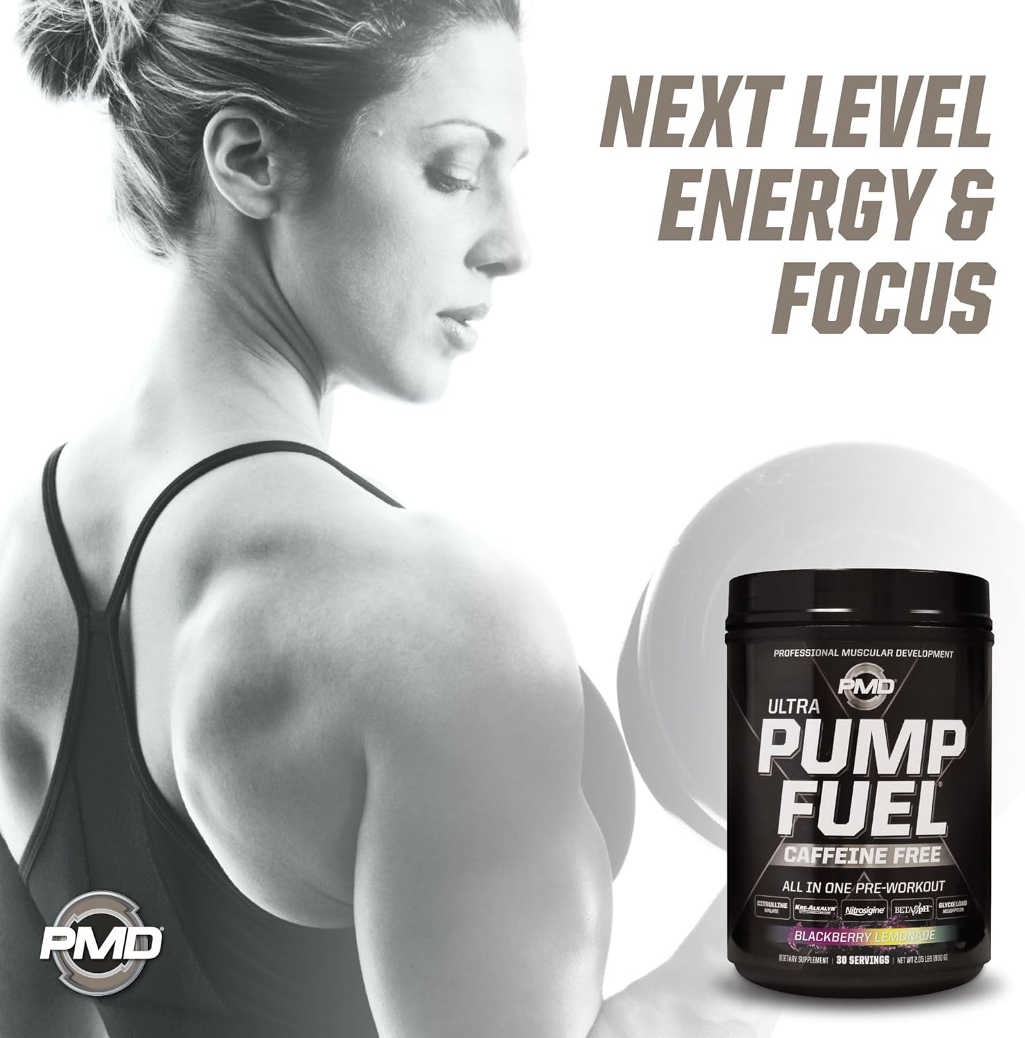 pmd-sports-ultra-pump-fuel-caffeine-free-pre-workout-drink-mix---blackberry-lemonade-flavor---energy-strength-endurance-recovery---complex-carbs-and-amino-energy---30-servings-4