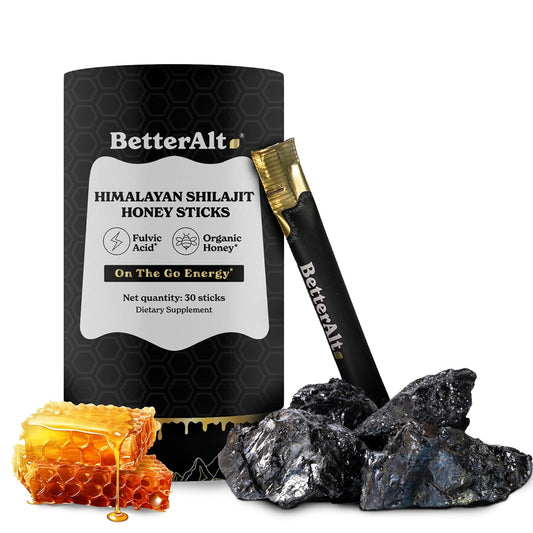 Organic Honey & Saffron Infused Himalayan Shilajit Sticks - Easy Consumption, Energy Boost, Immune Support - 30 Sticks, 85+ Trace Minerals, 75%+ Fulvic Acid - Espot.com.au