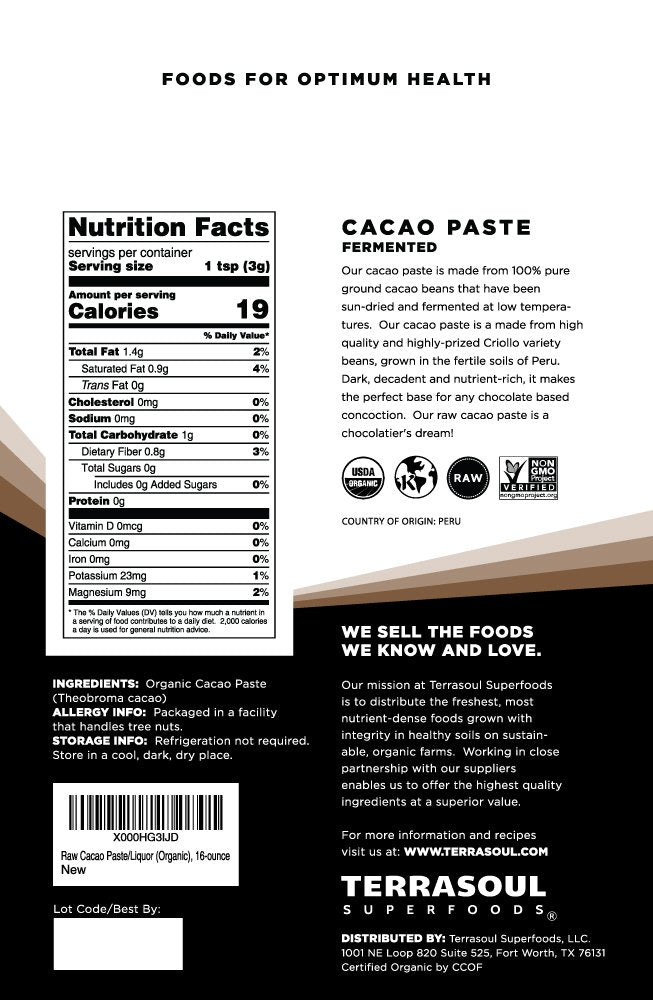 organic-raw-cacao-paste---16-oz-pure-dark-chocolate-for-gourmet-desserts-smoothies-diy-chocolate-creations---terrasoul-superfoods-2