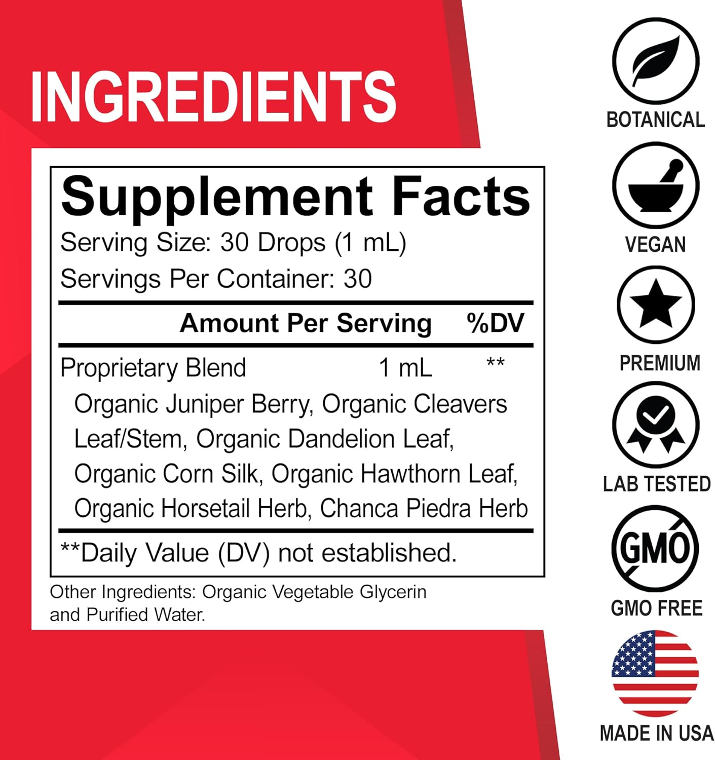 Organic Kidney Support Supplement for Bladder Health - Renal Cleanse Drops with Juniper Berry, Cleavers, Dandelion - Detox & Flush Urinary Tract - Herbal 1oz - Espot.com.au