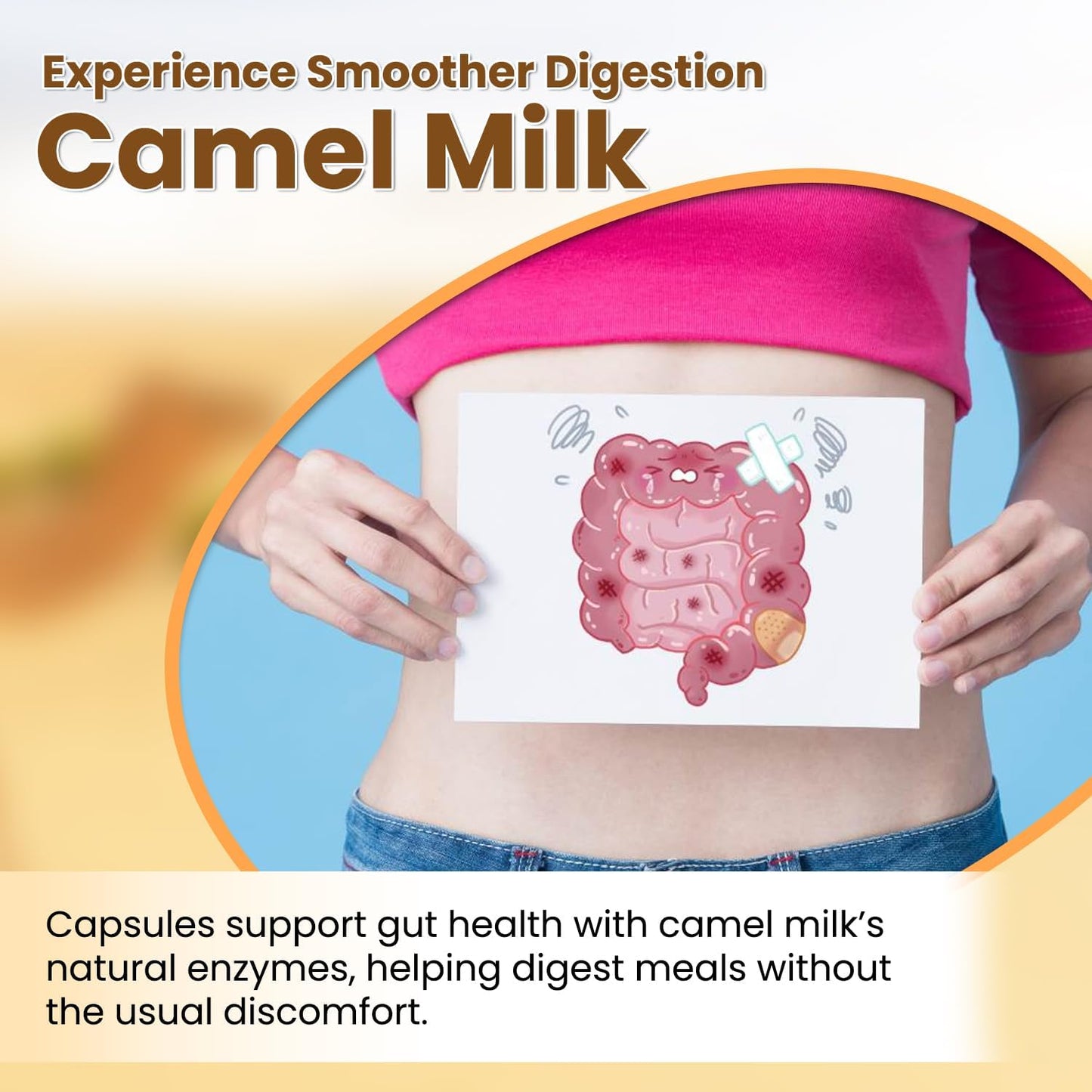 Pure Camel Milk Capsules with Herbal Supplements - 908.05mg Powder, Calcium, Vitamin C, B1, B2 - 60 Capsules - Espot.com.au