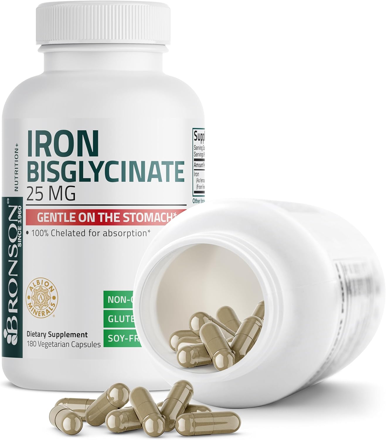bronson-iron-bisglycinate-25mg-capsules---gentle-on-stomach-supports-energy-red-blood-cells---non-constipating-non-gmo---180-vegetarian-capsules-6