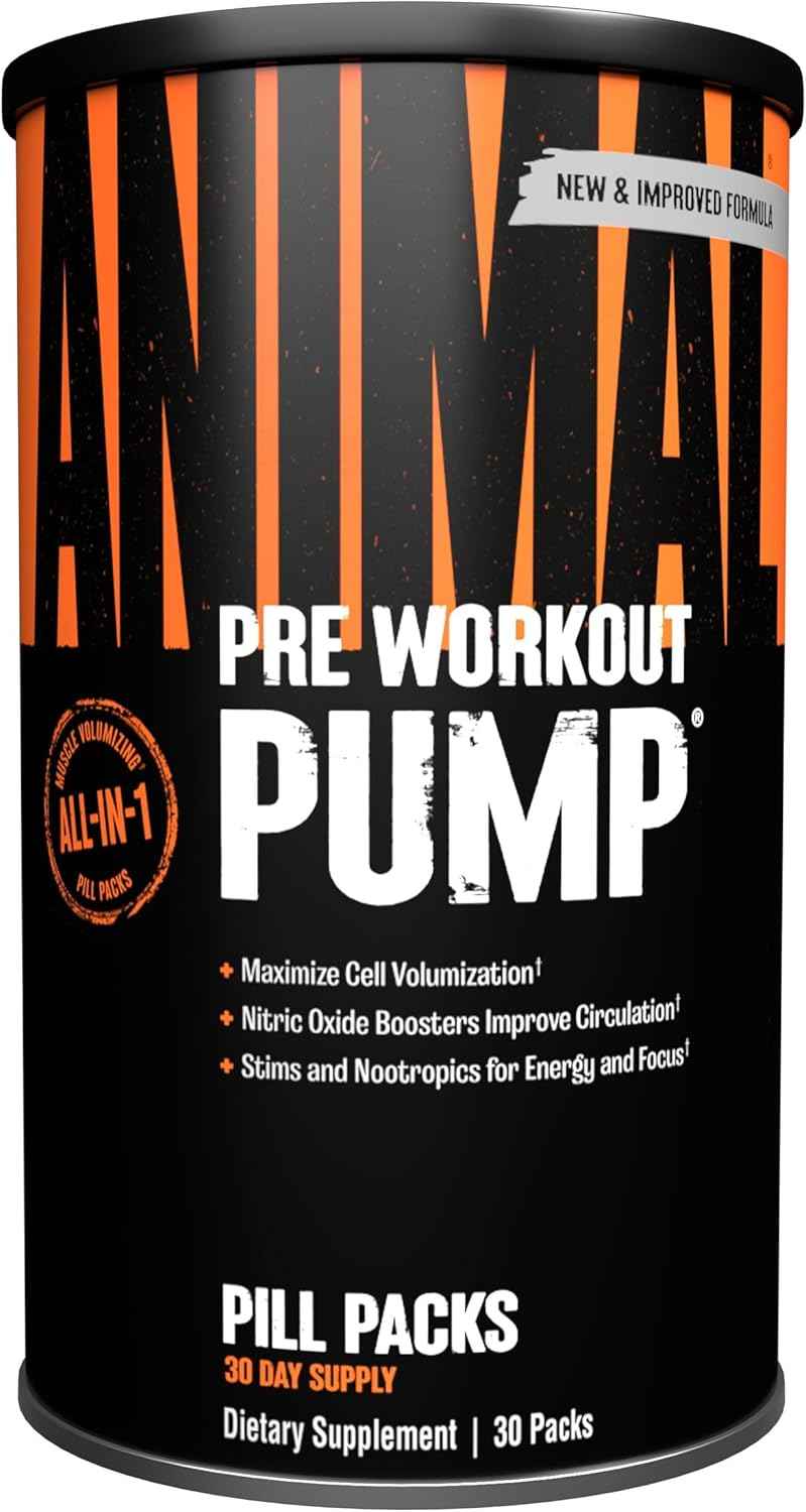 Animal Pump Pre-Workout Supplement - Boost Energy, Focus, and Muscle Volume with Nitric Oxide, Creatine, and Pump Enhancer - 30 Packs
