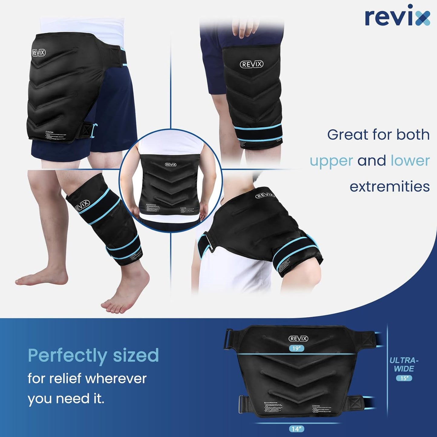 Large Hip Ice Pack Wrap for Surgery Recovery - Reusable Gel Cold Pack for Hip Replacement, Sciatic Nerve Pain Relief, Cold Therapy Compression Wrap for Hip Flexor - Black - Espot.com.au