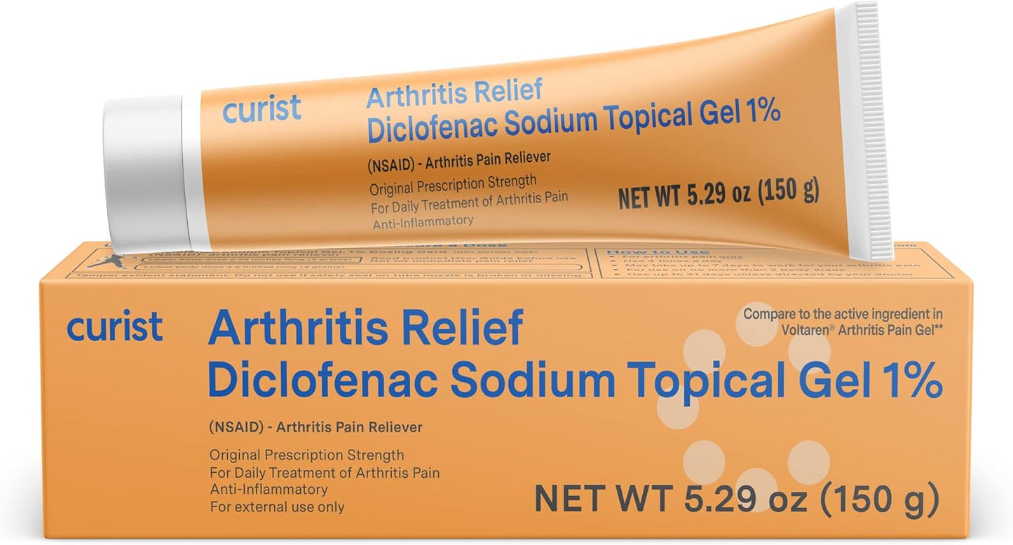 Curist Arthritis Pain Relief Gel 1% - 150g - Joint Pain Relief for Hand/Foot, Knee/Elbow, Ankle - Diclofenac Sodium Topical Gel - 5.29oz - Espot.com.au
