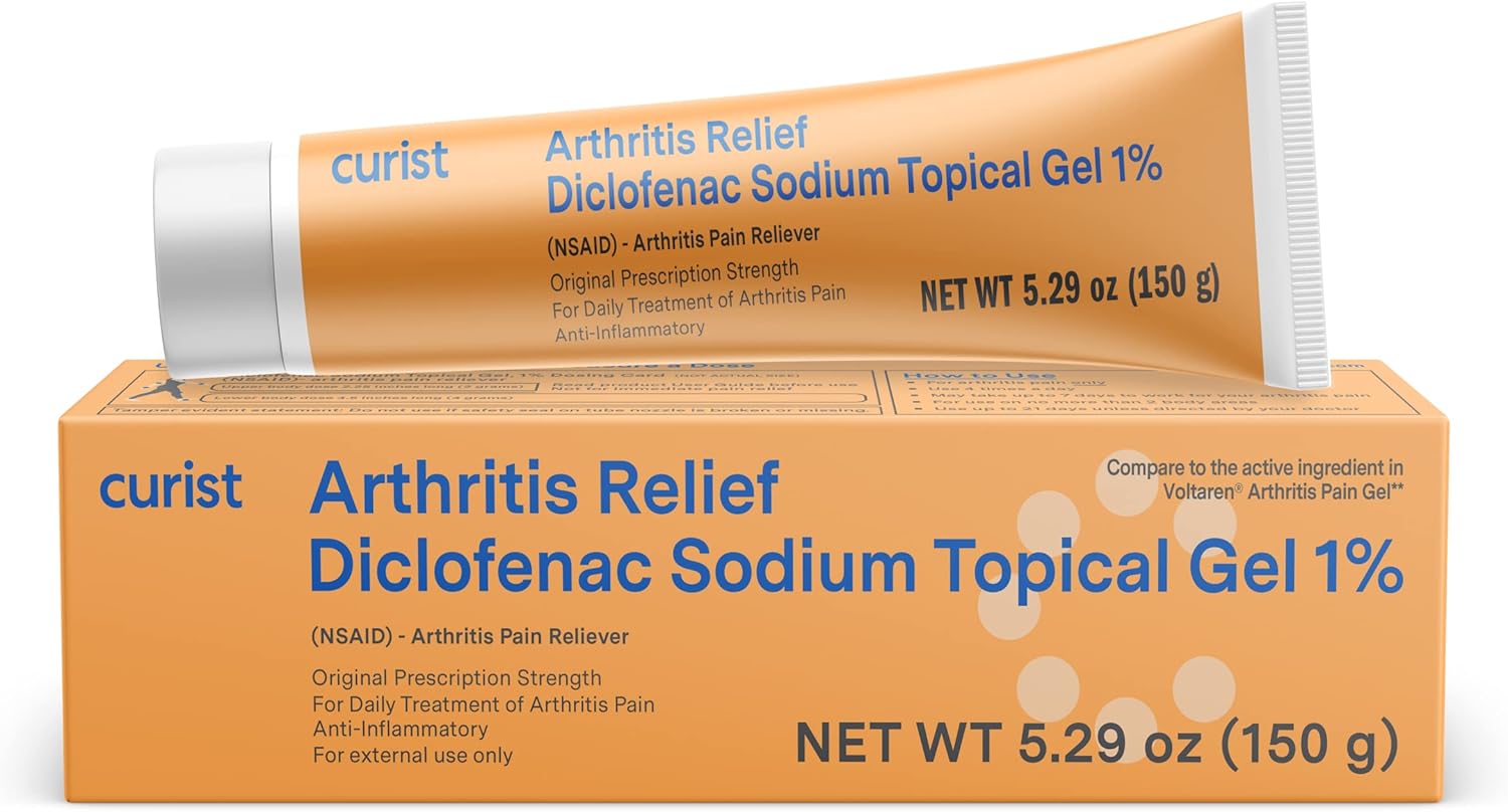 Curist Arthritis Pain Relief Gel 1% - 150g - Joint Pain Relief for Hand/Foot, Knee/Elbow, Ankle - Diclofenac Sodium Topical Gel - 5.29oz - Espot.com.au