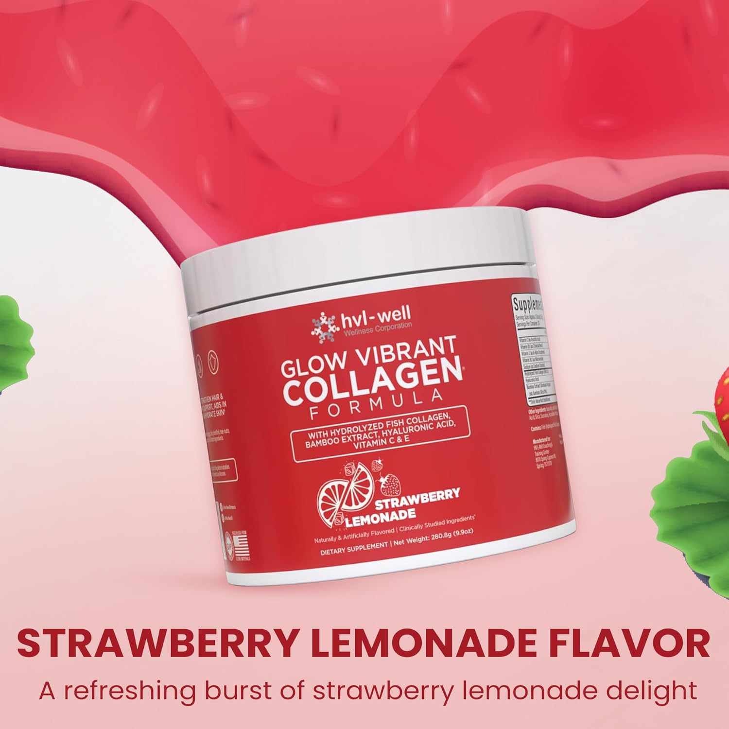 organic-collagen-peptide-powder-strawberry-lemonade-flavored---promotes-healthy-bones-skin-nails-hair---easy-to-digest-sugar-free---30-servings-for-women-men-7