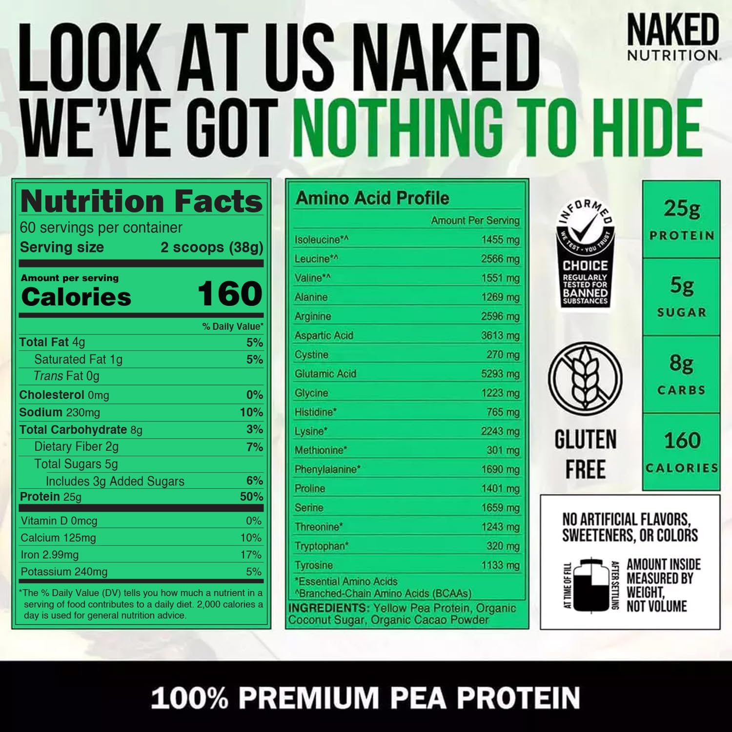 5LB Bulk Chocolate Naked Pea Protein Isolate - Plant Based, Vegetarian & Vegan Protein, Easy to Digest, Non-GMO, Gluten-Free - Espot.com.au