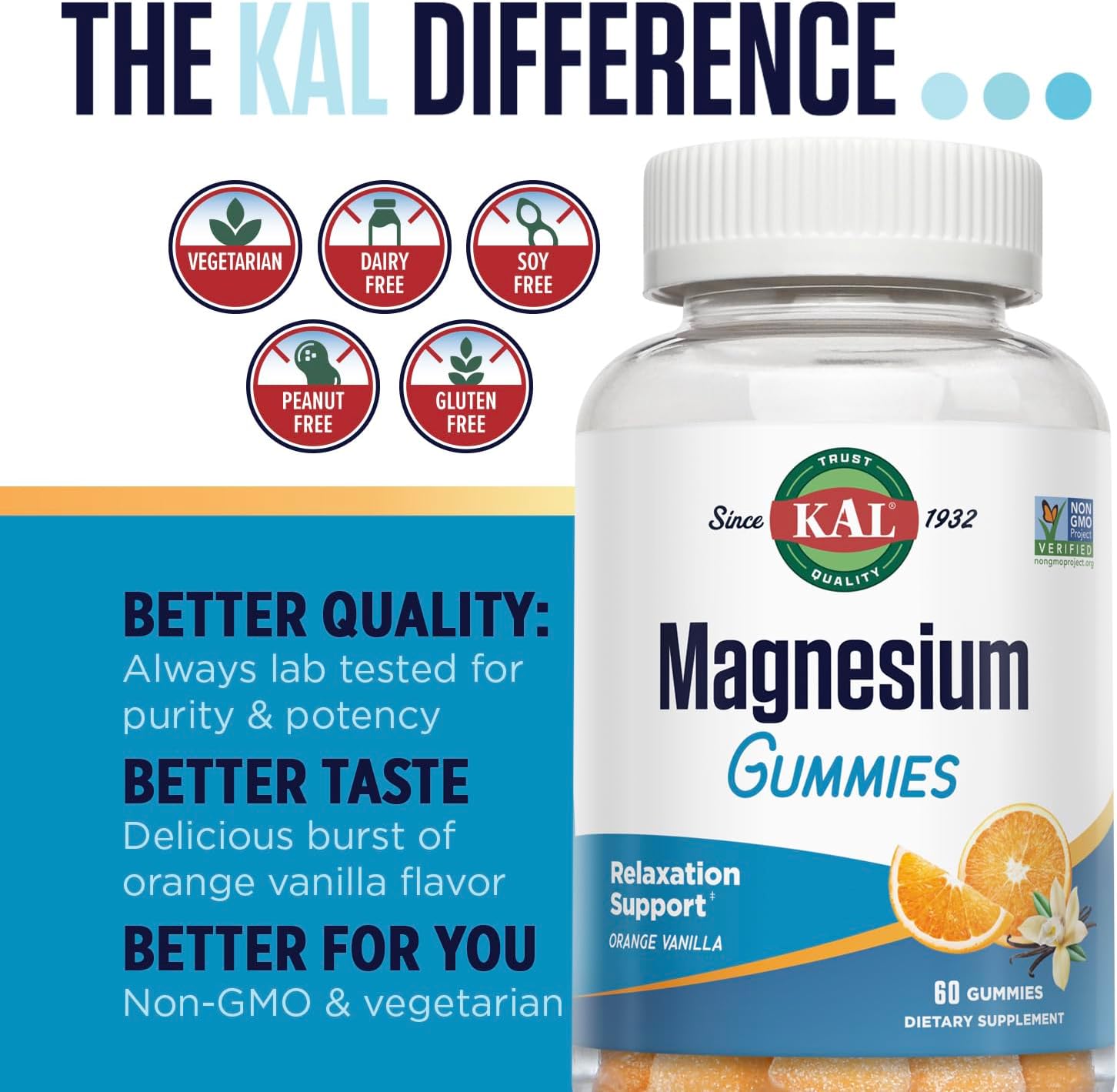330mg Magnesium Citrate Gummies for Relaxation, Bone & Muscle Support - Orange Vanilla Flavor - Non-GMO & Vegetarian - 60 Gummies - Espot.com.au