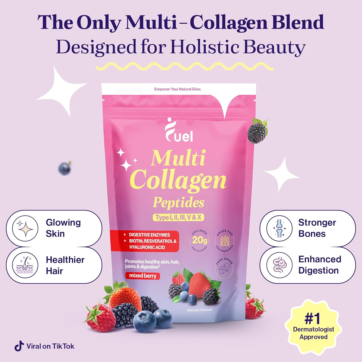 mixed-berry-french-vanilla-collagen-drink-powder-for-women---with-hyaluronic-acid-vitamin-c-tremella-biotin---supports-skin-hair-nail-health---fuel-collagen-peptides-4