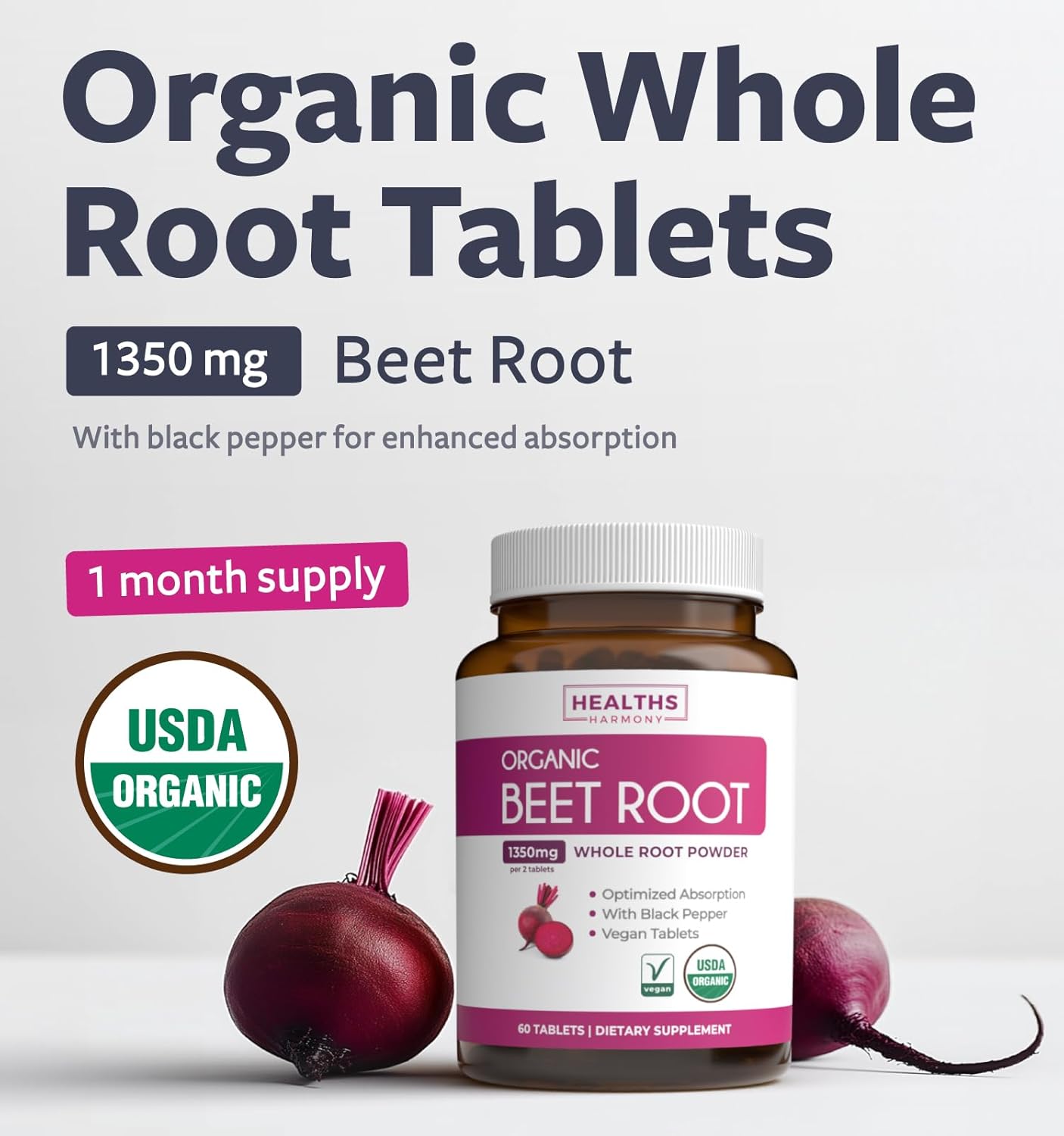 usda-organic-beet-root-powder-tablets-with-black-pepper---1350mg-beets-per-serving---antioxidant-nitrate-supplement-for-athletic-performance-2