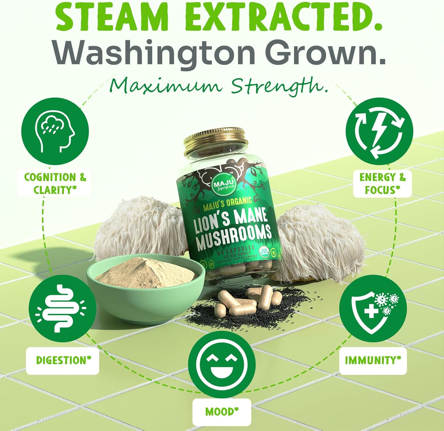 Mental Mushrooms Bundle by Maju Superfoods - Boost Your Brainpower with this Nutrient-Packed Combo - Espot.com.au
