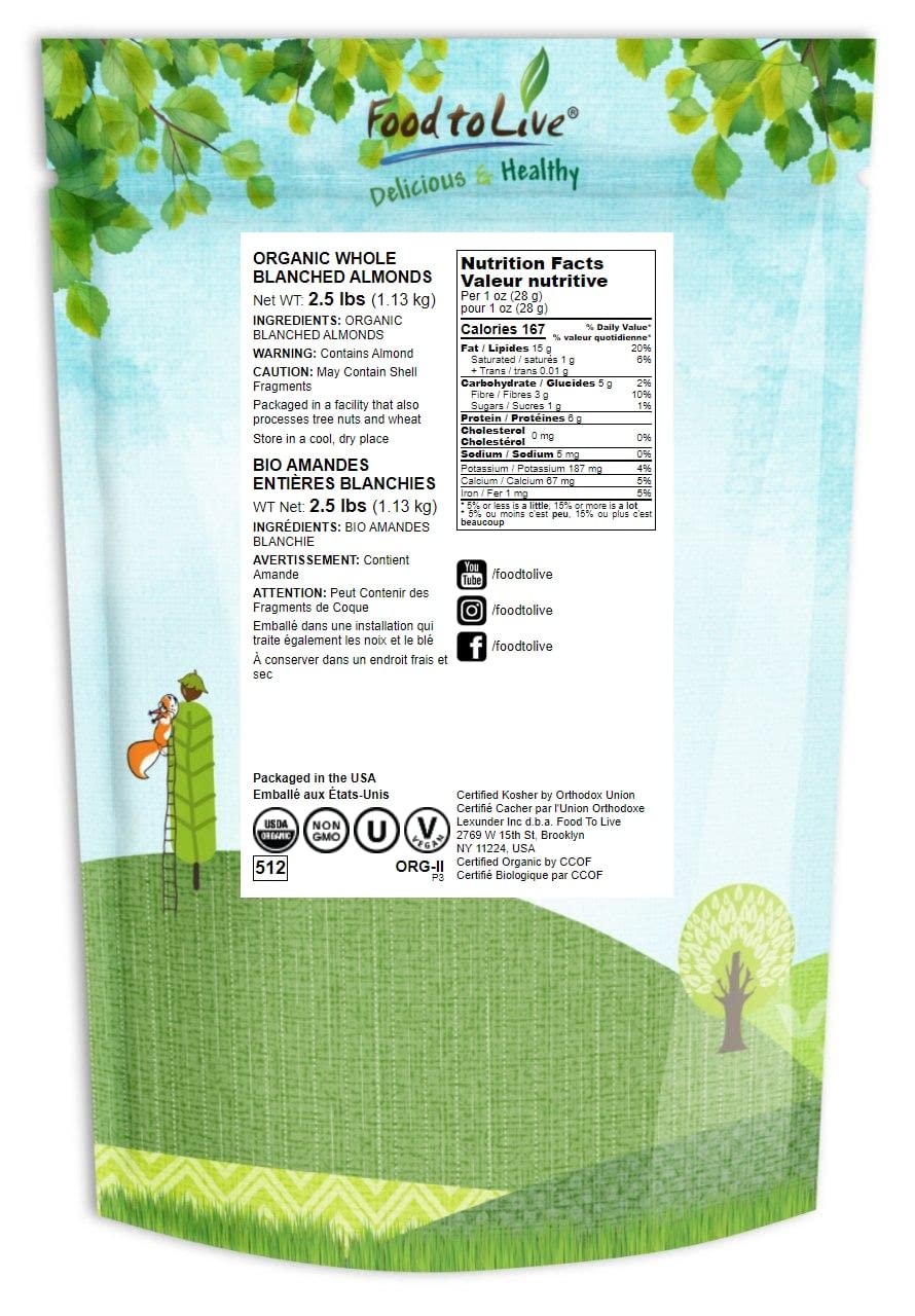 organic-blanched-whole-almonds---25-lbs-non-gmo-raw-unsalted-keto-paleo---high-protein-fiber-vitamin-e---bulk-kosher-snack-2