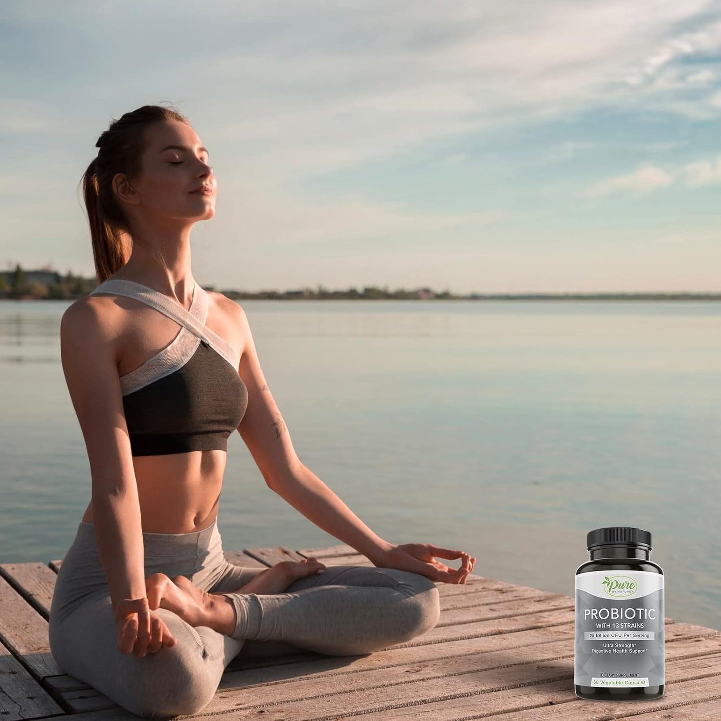 Pure By Nature Shelf Stable Probiotics - 60 Vegan Capsules for Digestive & Gut Health, Immunity Support - Soy & Gluten-Free Formula for Men and Women - Espot.com.au