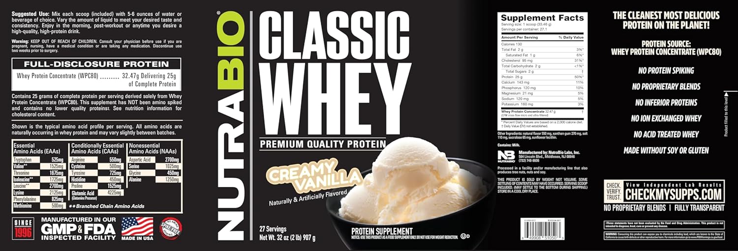 nutrabio-classic-whey-protein-powder---creamy-vanilla-flavor---25g-protein-per-serving---no-fillers-or-artificial-ingredients---2lb-size-4