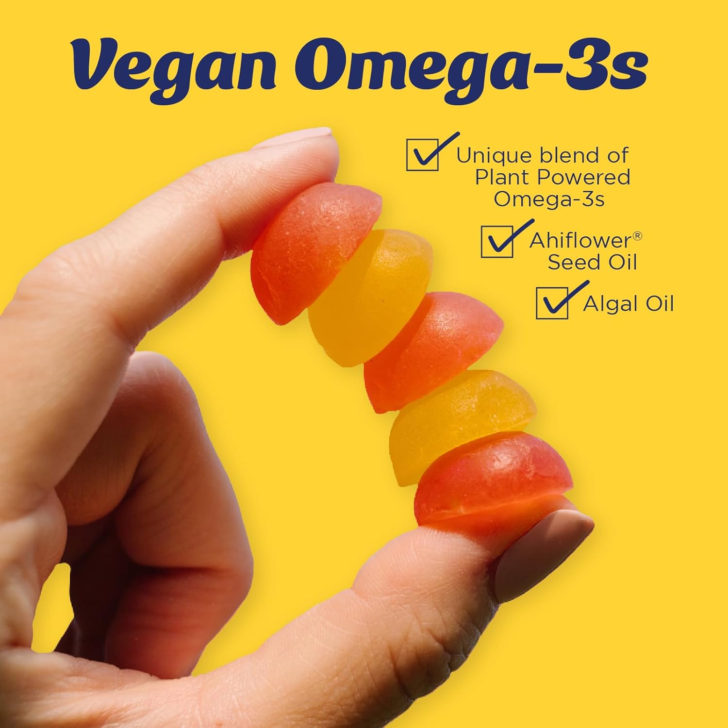 Vegan Omega-3 Gummies with DHA, ALA & SDA - Lemon Flavor - Gluten Free - 60 Gummies - Espot.com.au