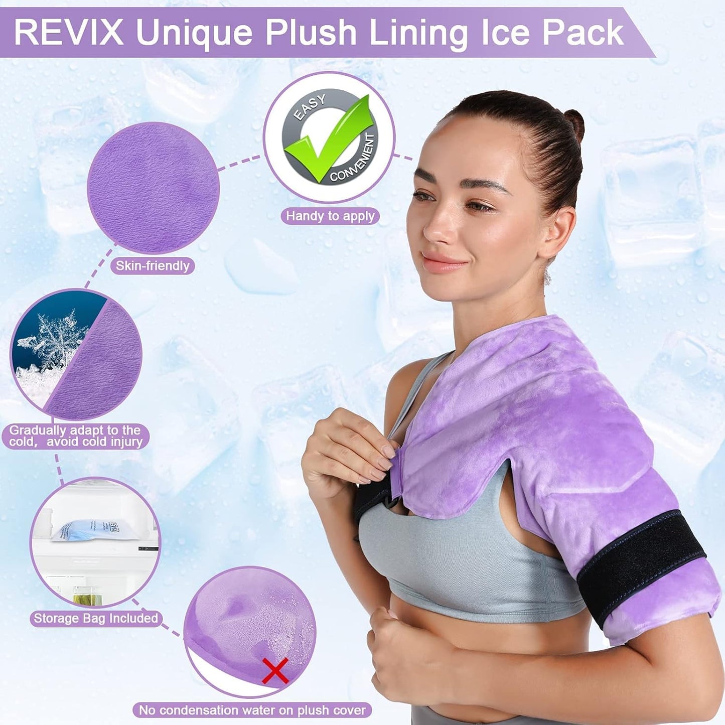 REVIX Reusable Knee Ice Pack Wrap for Injuries and Gel Shoulder Ice Pack for Pain Relief - Hot Cold Therapy for Recovery and Swelling - Espot.com.au