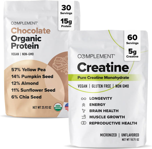 Bundle of Chocolate Protein Powder and Creatine Supplement - 30 Servings Protein + 60 Servings Creatine - Espot.com.au