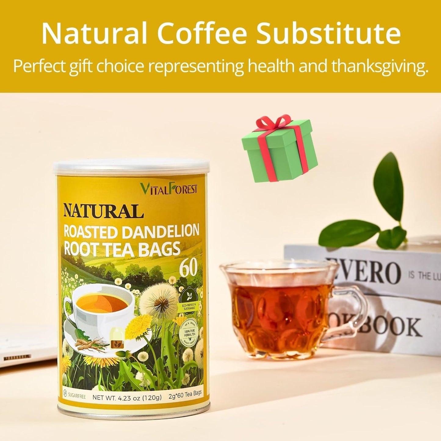 vitalforest-natural-detox-dandelion-root-tea-bags---60-bags-2g-each---caffeine-free-coffee-substitute---canister-packaged---diente-de-leon-5