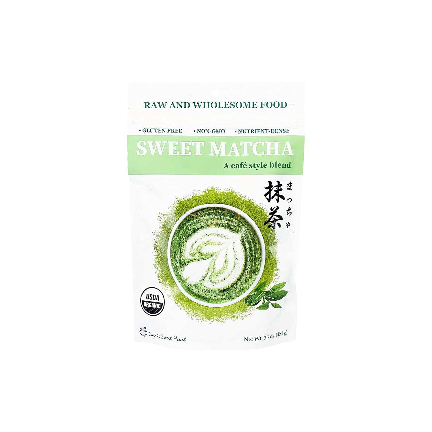 chrie-sweet-heart-organic-sweet-matcha-green-tea-powder---cafe-style-blend-16-oz---packaging-may-vary-1