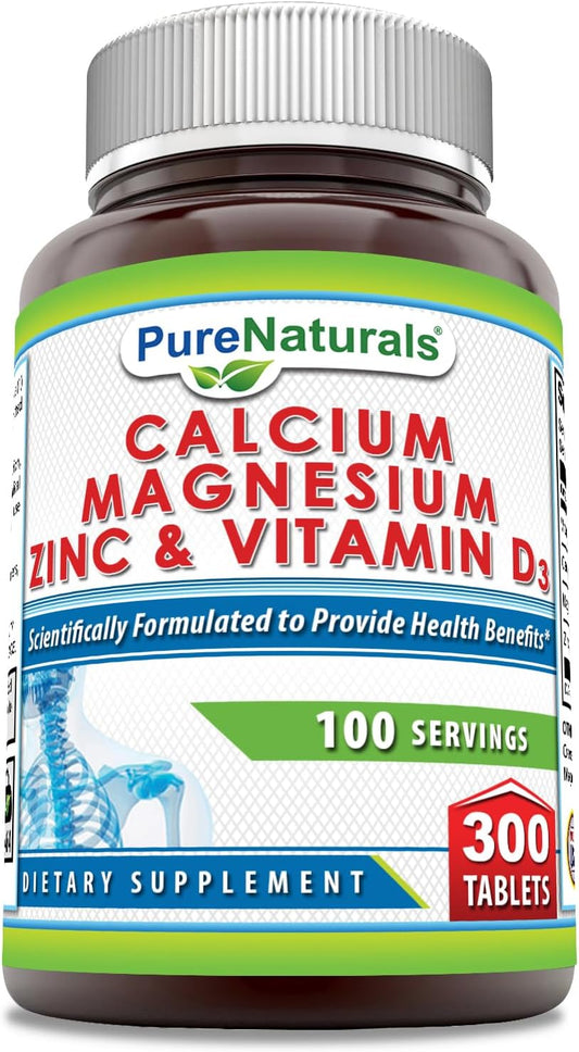 pure-naturals-calcium-magnesium-zinc-vitamin-d3-supplement---300-tablets-non-gmo-gluten-free---1000mg-calcium-400mg-magnesium-25mg-zinc-600-iu-vitamin-d3-1