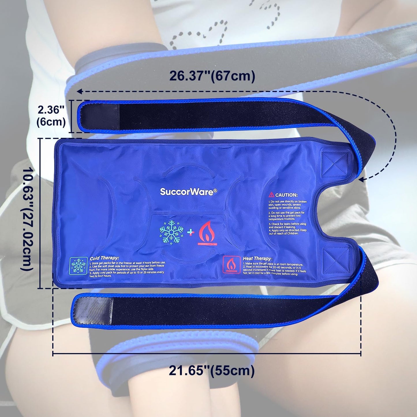 reusable-knee-ice-pack-wrap-for-injuries---hot-cold-gel-bags-for-leg-back-shoulders-arms-elbow---pain-relief-swelling---ideal-for-knee-replacement-surgery---navy-blue-2