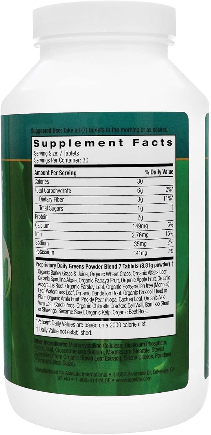 certified-organic-aloe-life-daily-greens-tablets---antioxidant-supplement-with-21-fruits-veggies-herbs---keto-friendly-gluten-free---210-tablets-2