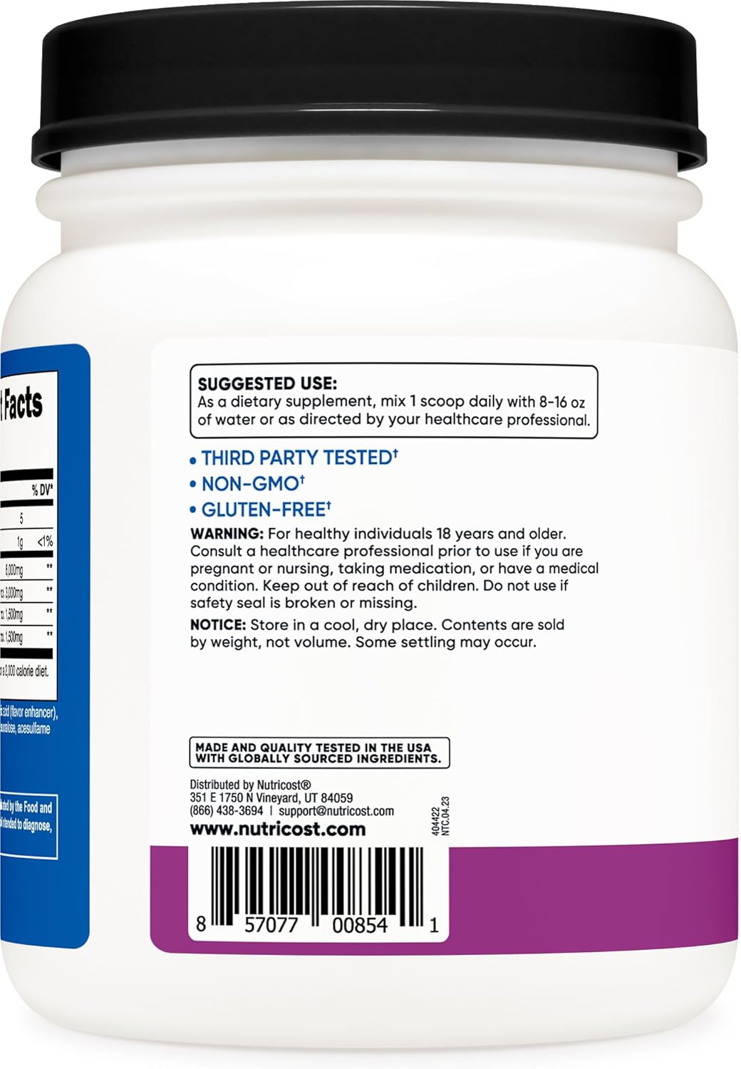 Nutricost Grape BCAA Powder - 90 Servings, 2:1:1 Ratio, Vegetarian, Non-GMO - Espot.com.au