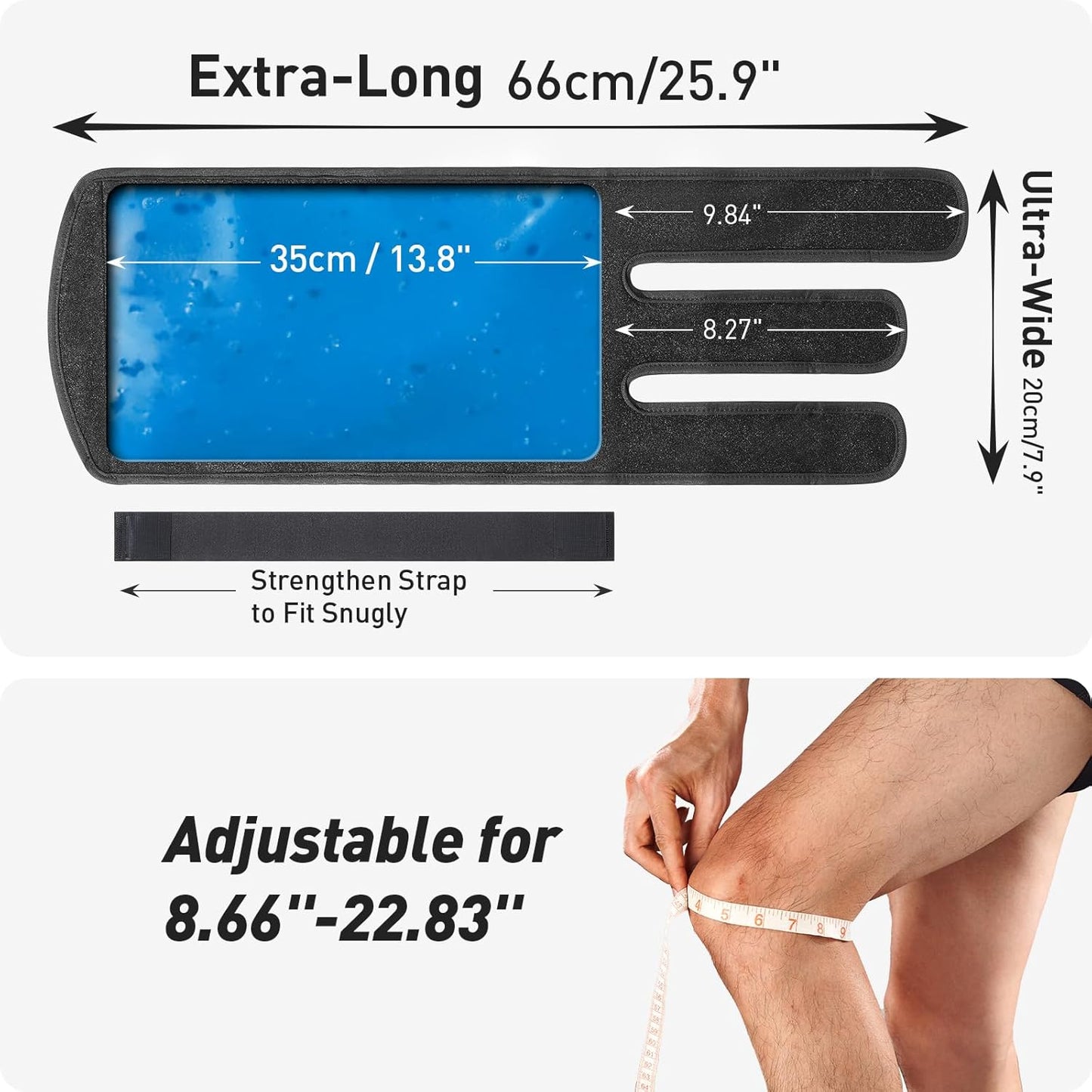 Reusable Gel Ice Pack Wrap for Knee Injuries - Ideal for Knee Replacement Surgery, Arthritis, Swelling, Meniscus Tear and ACL - Soft Cold Packs for Knee, Elbow, Ankle, Wrist - LETSHAKE - Espot.com.au