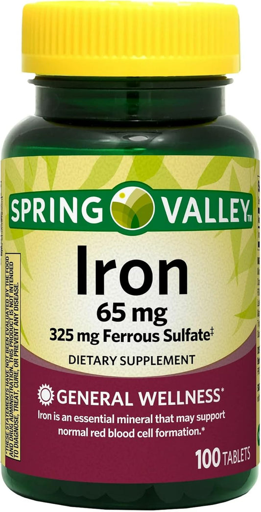 iron-65-mg-supplement---spring-valley-100-tablets-for-iron-deficiency---boost-energy-and-immune-system-1