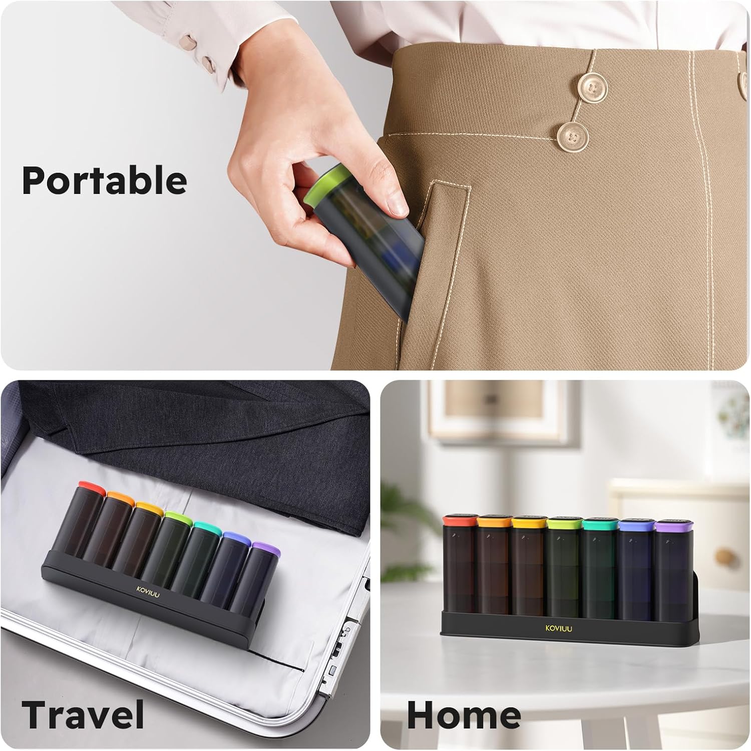 koviuu-weekly-pill-organizer-set---twice-daily-three-times-daily---translucent-black-and-black-color-options-6
