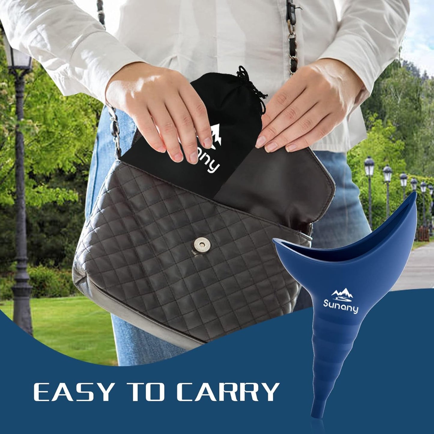 Portable Silicone Female Urinal for Standing, Reusable & Leakproof - Ideal for Outdoor Activities, Camping, Travel - Sunany Female Urinal - Espot.com.au