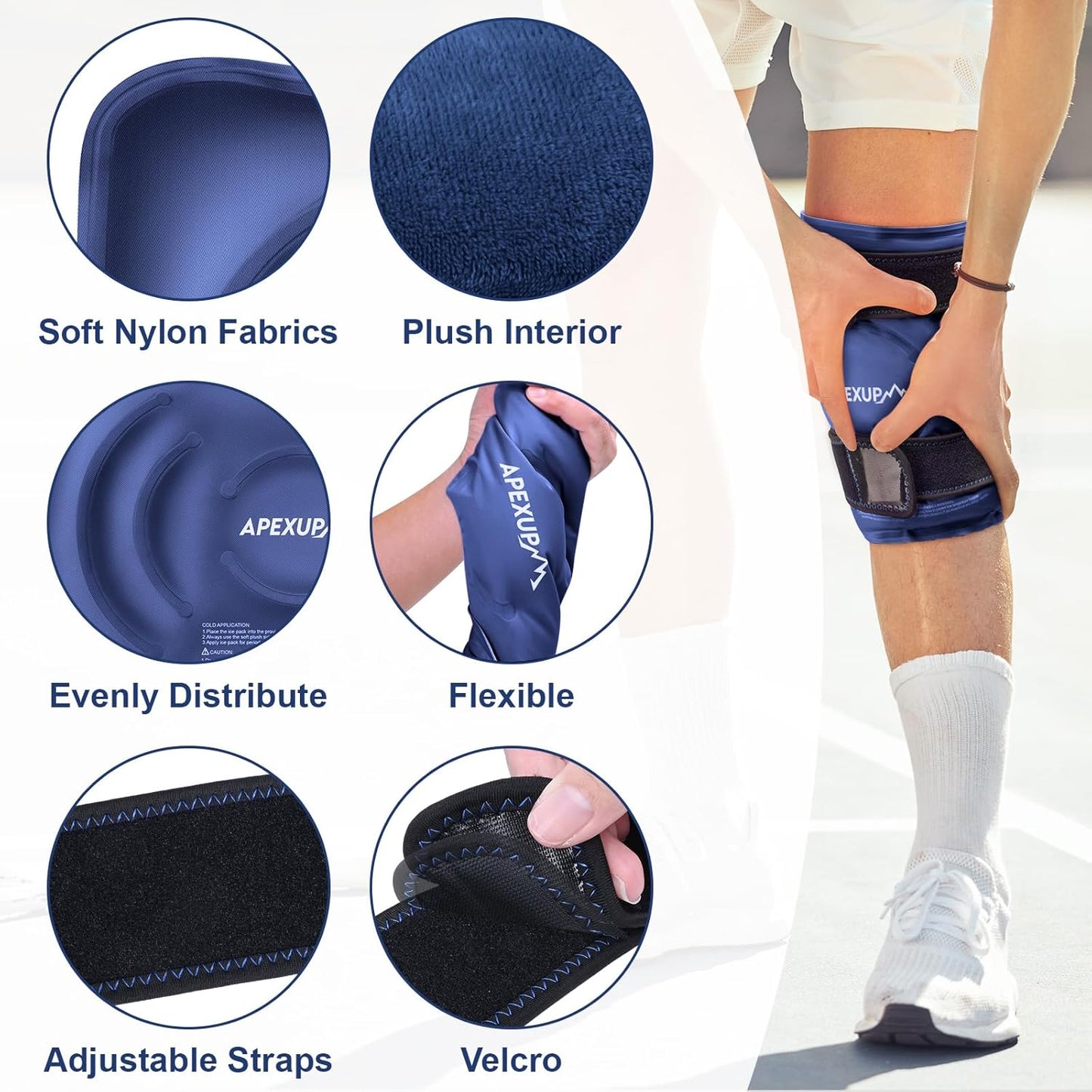 large-reusable-gel-ice-pack-wrap-for-knee-pain-relief---flexible-cold-pack-for-injuries-on-knee-back-shoulder-elbow-and-leg---navy-blue-color---1-pack-2