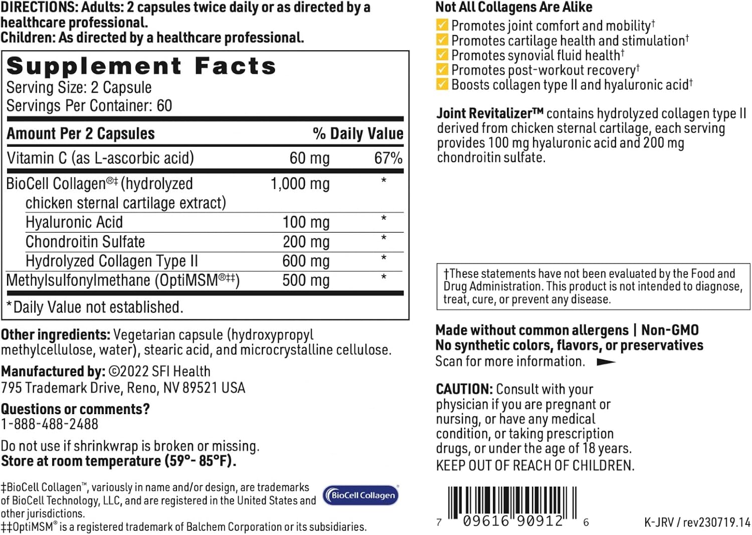 klaire-labs-joint-revitalizer-capsules---hydrolyzed-collagen-peptide-with-chondroitin-msm-hyaluronic-acid-for-connective-tissue-support---hypoallergenic-formula-120-count-5