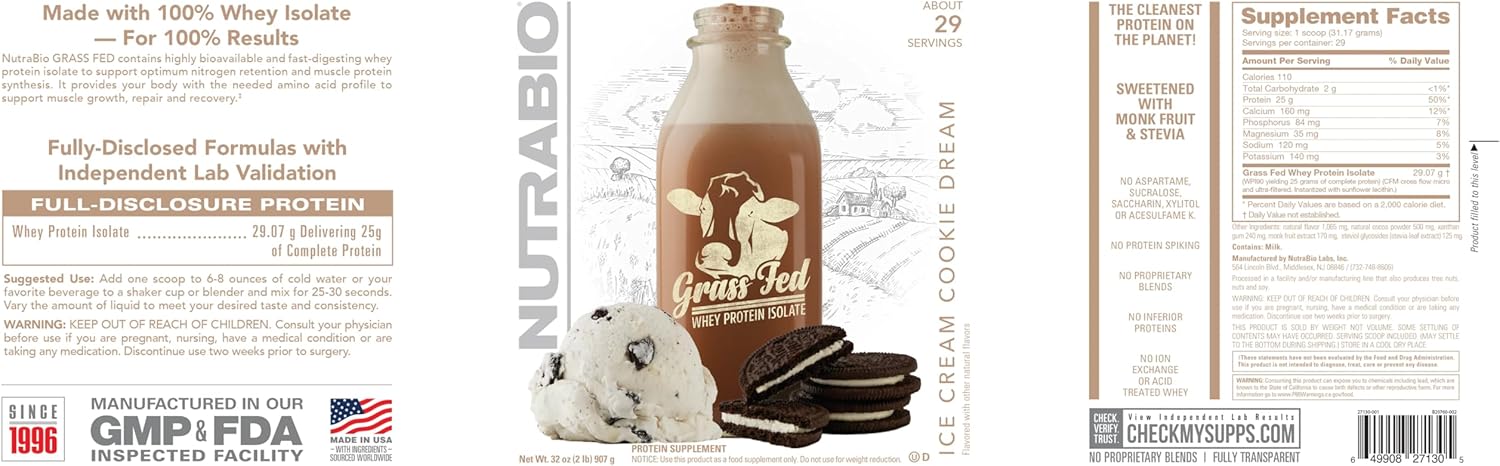 nutrabio-grass-fed-whey-isolate-protein-powder---ice-cream-cookie-dream-flavor---2-pounds-29-servings---sugar-free-lean-muscle-supplement-3