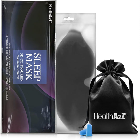 HealthA2Z Sleep Eye Mask with Heat-Bonded Technology - Adjustable & Ideal for Meditation, Yoga, Travel, Nap, Insomnia - Black - Espot.com.au
