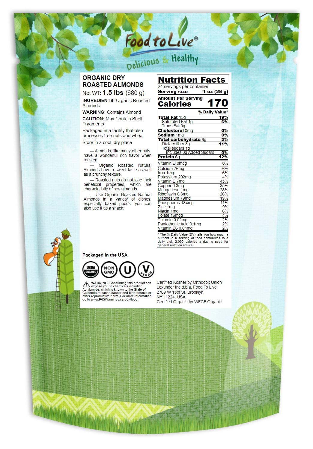 organic-dry-roasted-almonds---15-pounds-non-gmo-unsalted-vegan-keto-paleo---high-protein-fiber-vitamins-minerals---bulk-kosher-snack-2