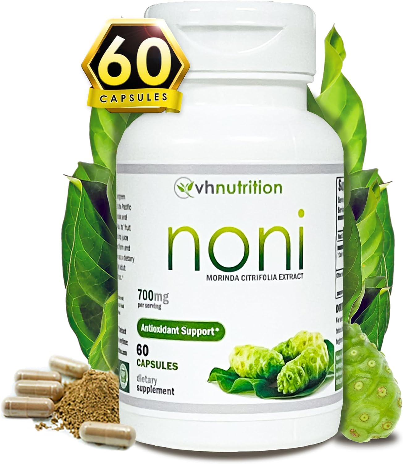 700mg Noni Capsules for Immune Health & Vitality | Antioxidant Supplement with Morinda citrifolia Extract | Boost Energy & Well-Being | 60 Pills - Espot.com.au