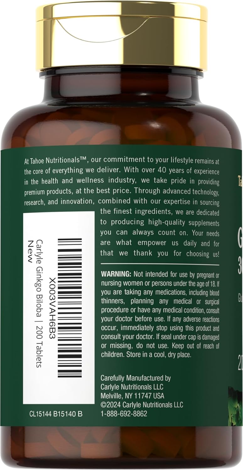 carlyle-ginkgo-biloba-supplement-3000mg-per-serving---200-tablets-extra-strength---vegetarian-non-gmo-gluten-free-by-tahoe-nutritionals-3