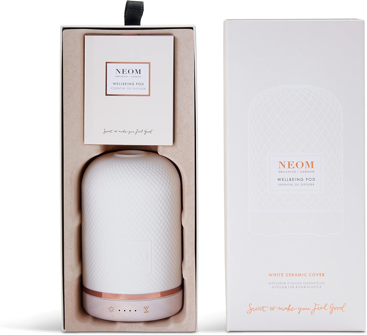 NEOM Ceramic Essential Oil Diffuser with LED Light & Timer - Best for Medium Spaces - Plug-in Aromatherapy Diffuser for Home Fragrance - Espot.com.au