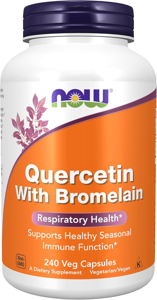 NOW Foods Quercetin with Bromelain Supplements - Support a Balanced Immune System with 240 Veg Capsules - Espot.com.au