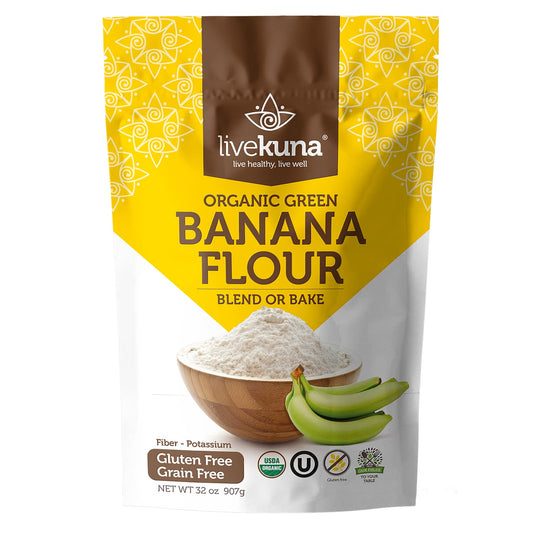 Organic Banana Flour - Gluten-Free All-Purpose Flour Alternative for Baking & Cooking - Grain-Free Vegan Option, High Fiber & Vitamins for Keto & Paleo, 32oz Bag - Espot.com.au