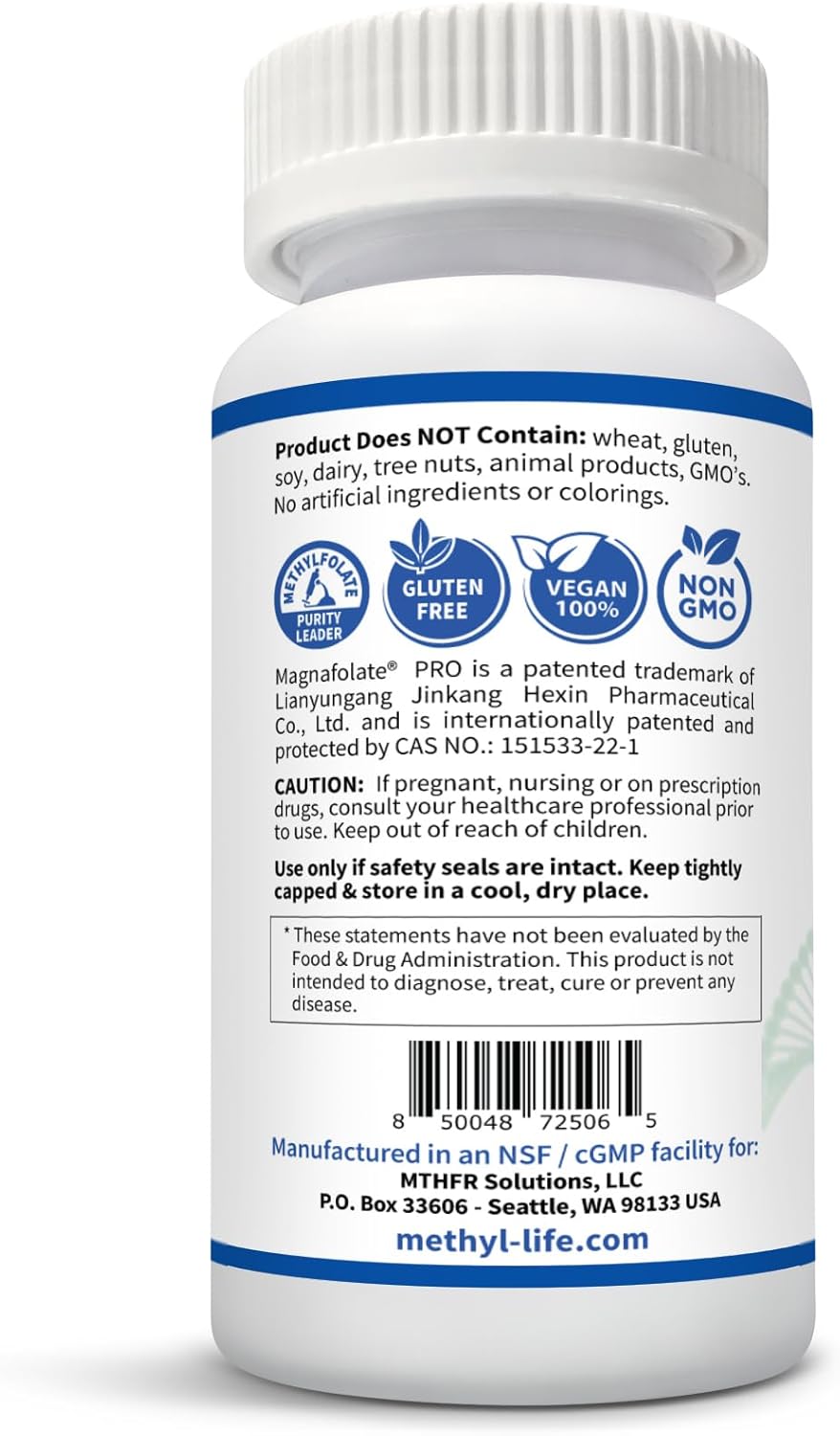 Professional Strength Methyl-Life L-Methylfolate 15mg Plus B12 & Inositol - Pharmaceutical Grade Active Folate Supplement - 30 Capsules - Espot.com.au