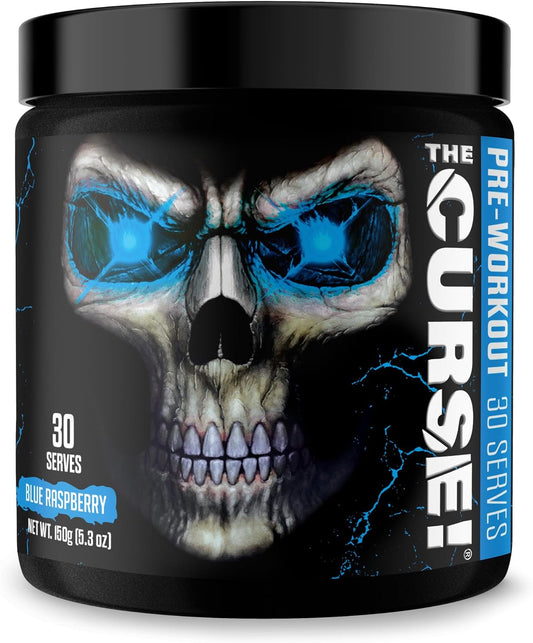 Blue Raspberry Pre Workout Powder by JNX SPORTS - The Curse! 30 Servings | Boost Strength, Energy, and Focus | Caffeine, Beta-Alanine, Creatine, L-Citrulline | Preworkout for Men and Women - Espot.com.au