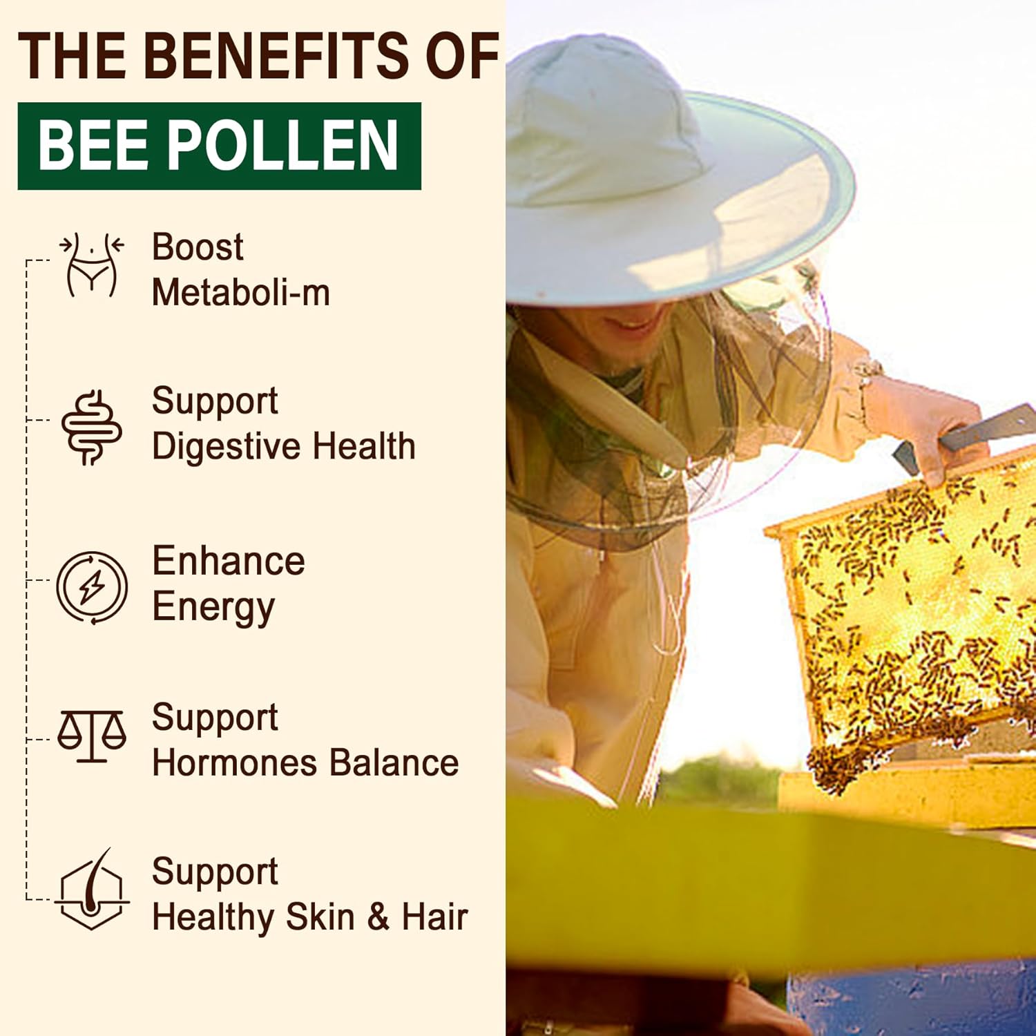 organic-bee-pollen-gummies-with-probiotics-prebiotics-turmeric---digestive-health-weight-support---b-vitamins-antioxidants-amino-acids---1000mg-3