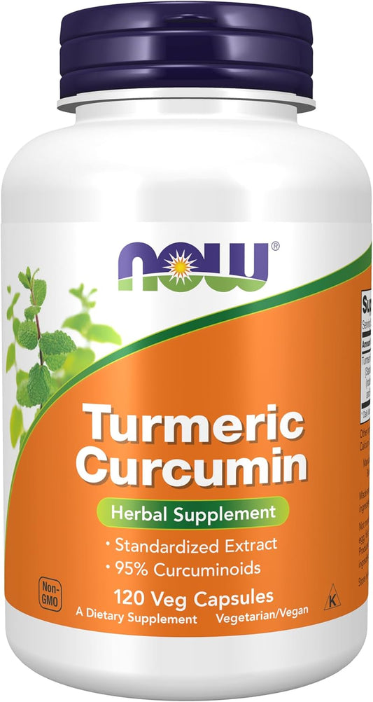 NOW Foods Turmeric Curcumin Supplement - 120 Veg Capsules - Derived from Turmeric Root Extract - Herbal Dietary Supplement - Espot.com.au