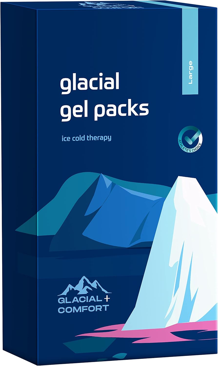 large-gel-ice-pack-for-injuries---reusable-cold-pad-15-x-11-for-back-pain-hip-knee-shoulder-strains-migraine-postpartum-recovery---flex-technology-compression-pad---glacial-comfort-2