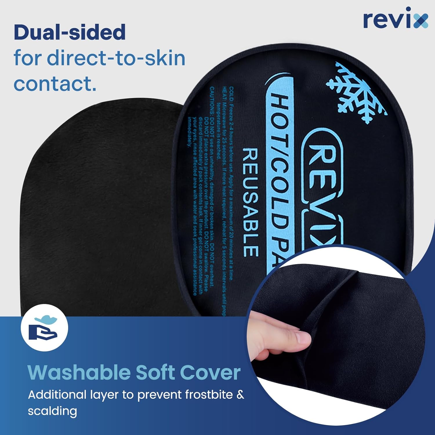 REVIX 5-Piece Reusable Ice Packs for Injuries - Hot & Cold Gel Pack for Muscle & Joint Recovery - Adjustable Cooling Pads for Knees, Back, Arms, Neck - Espot.com.au